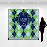 Lofaris Diamond Green Blue Personalized Retirement Backdrop